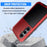 For Samsung Galaxy S25+ Case Silicone+Metal Phone Cover with PET Screen Protector - Red - 2