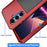 For Samsung Galaxy S25+ Case Silicone+Metal Phone Cover with PET Screen Protector - Red - 3