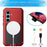 For Samsung Galaxy S25+ Case Silicone+Metal Phone Cover with PET Screen Protector - Red - 5