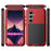 For Samsung Galaxy S25+ Case Silicone+Metal Phone Cover with PET Screen Protector - Red - 7