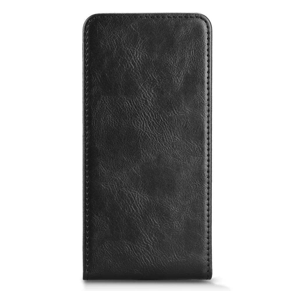 For Samsung Galaxy M14 4G / A05s 4G Case with Card Slot Magnetic Vertical Flip Leather Phone Cover - Black - 5