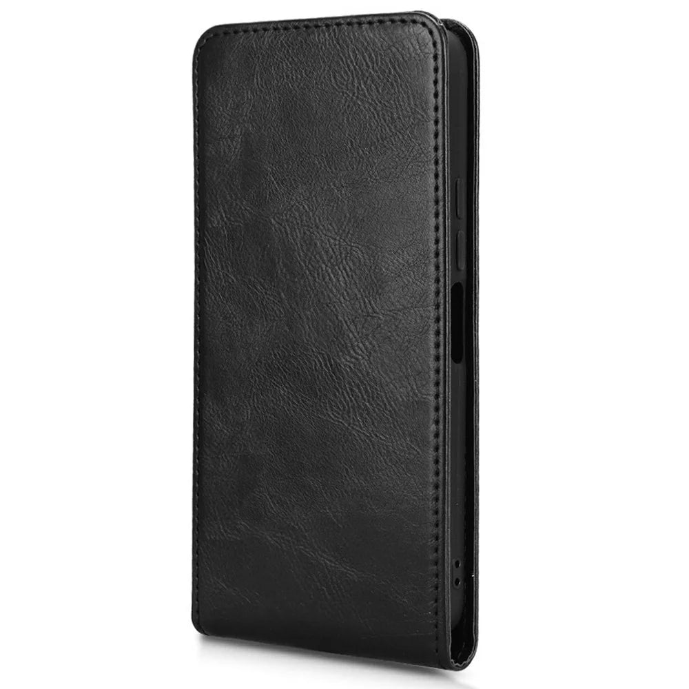 For Umidigi G9 5G  /  Note 90 Case with Card Slot Magnetic Vertical Flip Leather Phone Cover - Black - 2