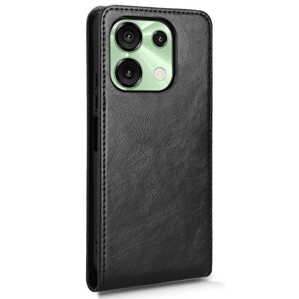 For Umidigi G9 5G  /  Note 90 Case with Card Slot Magnetic Vertical Flip Leather Phone Cover - Black - 3