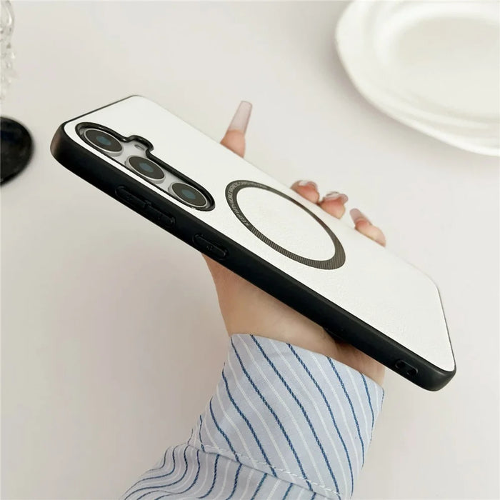 For Samsung Galaxy A36 5G Case Anti-Drop PU Leather+TPU Cover Magnetic Case - White - 4
