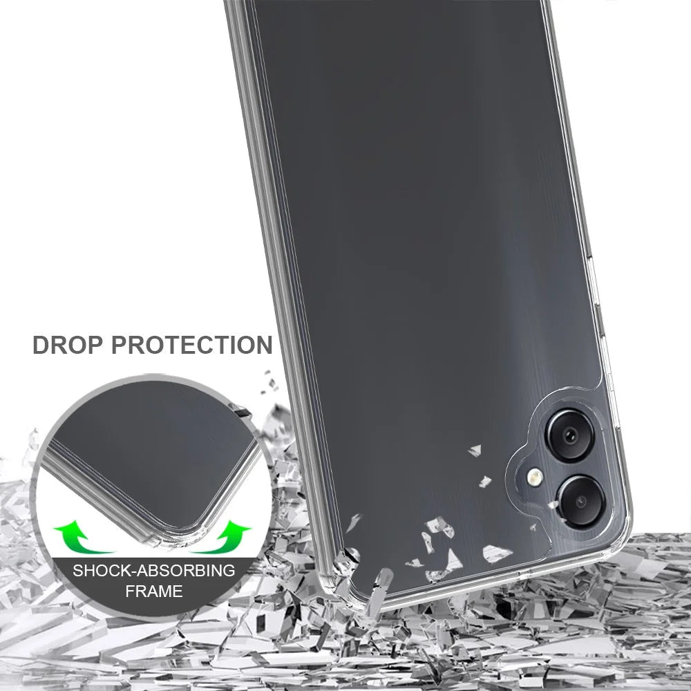 For Samsung Galaxy M05 4G / F05 Clear Phone Case TPU + Acrylic Shockproof Phone Back Cover - 5