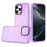 For iPhone 16 Pro Max Magnetic Case IMD TPU + PC Phone Back Cover with Metal Lens Frame - Purple - 1
