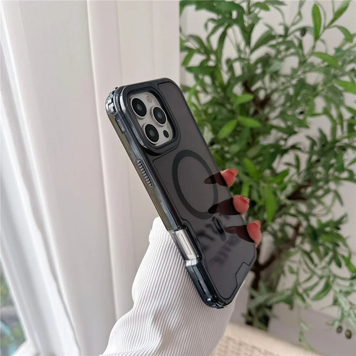 For iPhone 16 Pro Max Case Compatible with MagSafe TPU PC Detachable Phone Back Cover - Black - 5