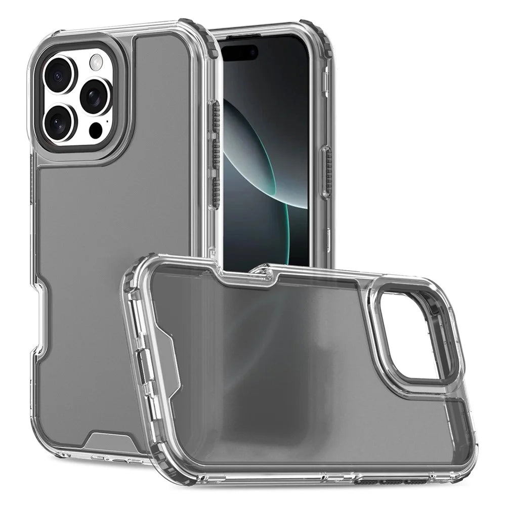 For iPhone 16 Pro Max Case Detachable Design Soft TPU + Clear PC Phone Back Cover - Black - 2