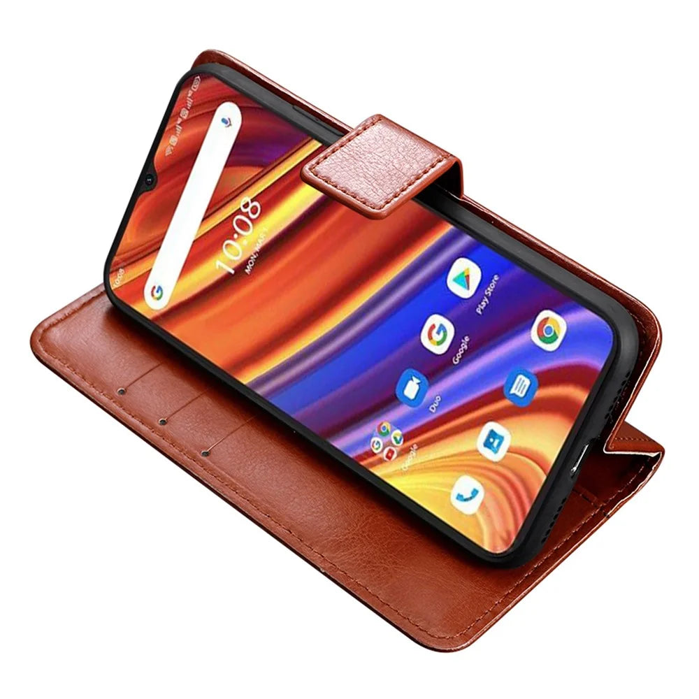 For Umidigi F3 4G / F3 5G  /  F3 SE  /  F3S PU Leather Anti-Fall Case Crazy Horse Texture Anti-dust Wallet Phone Cover with Stand - Red - 3