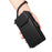 For iPhone 16 Case with Multi-Card Holder and Strap PU Leather Phone Cover Stand - Black - 7