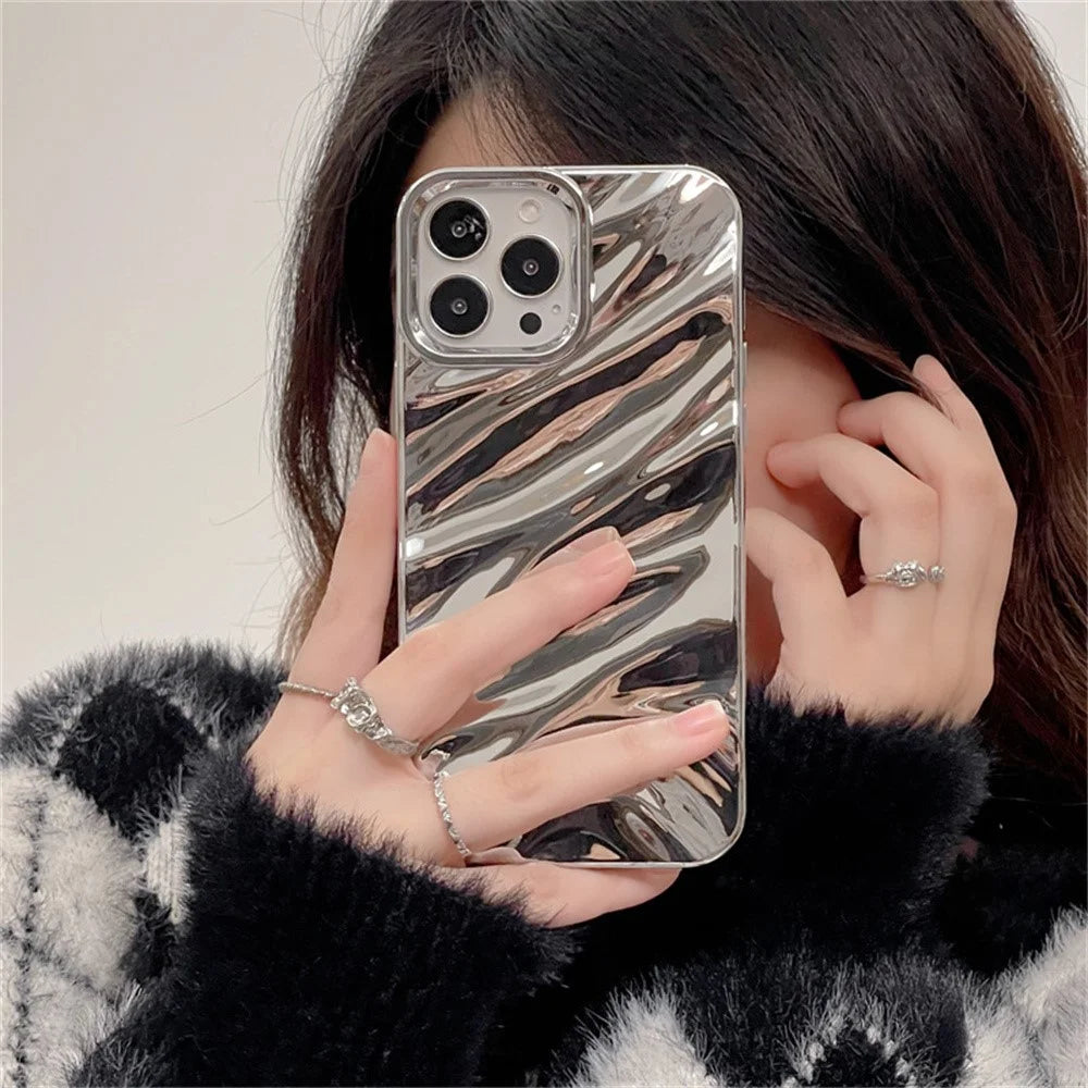 For iPhone 16 Pro Case Wave Texture TPU Shockproof Phone Cover - 2