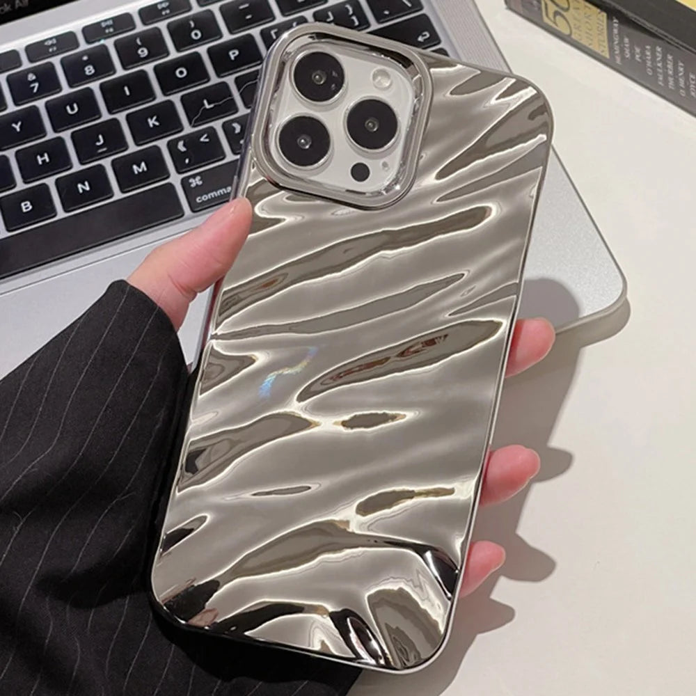 For iPhone 14 Pro Case Wave Texture TPU Shockproof Phone Cover - 1