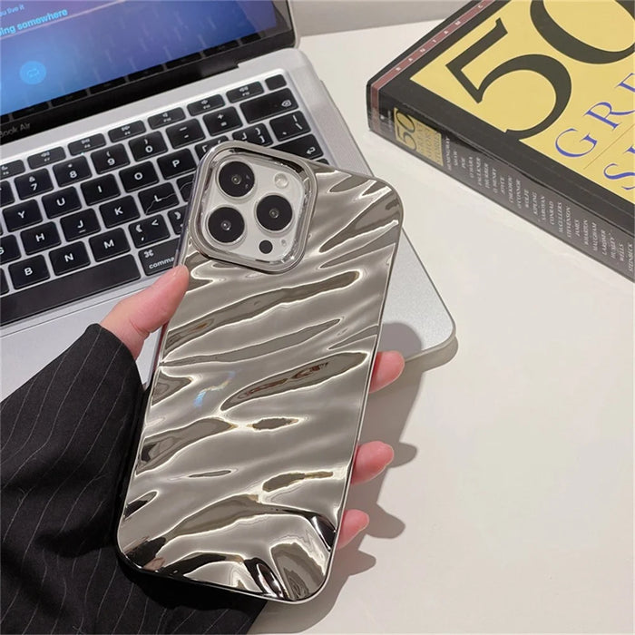 For iPhone 14 Pro Max  Case Wave Texture TPU Shockproof Phone Cover - 5