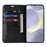 For Samsung Galaxy S25 Case Crazy Horse Texture Split Leather Wallet Phone Cover - Black - 2