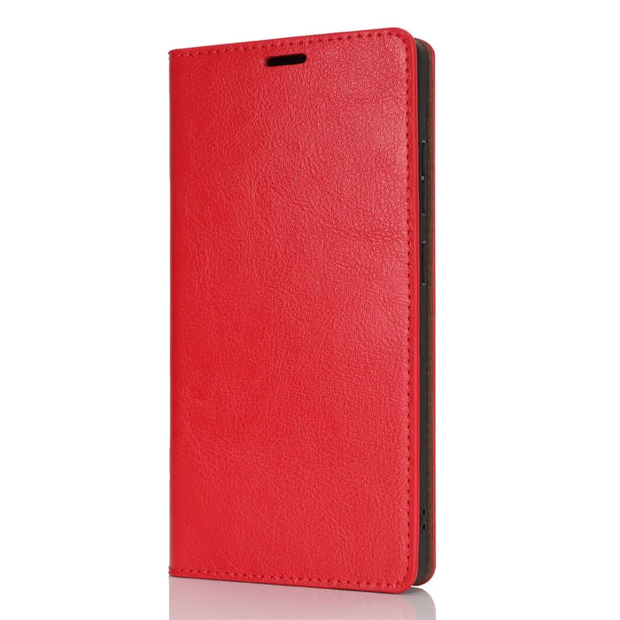 For Samsung Galaxy S25 Ultra Case Crazy Horse Texture Split Leather Wallet Phone Cover - Red - 7