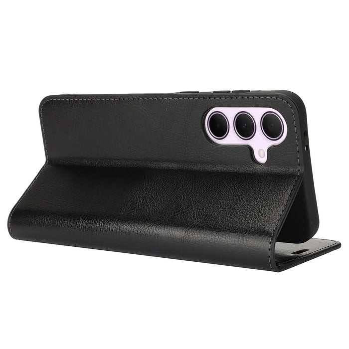 For Samsung Galaxy A56 5G  /  A36 5G Case Crazy Horse Texture Split Leather Wallet Phone Cover - Black - 3