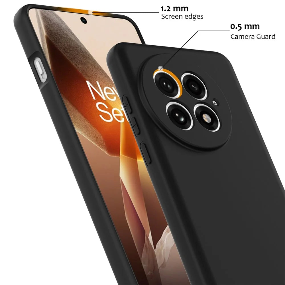 For OnePlus 13 Liquid Silicone Case with Strap Magnetic Case Phone Cover - Black - 7