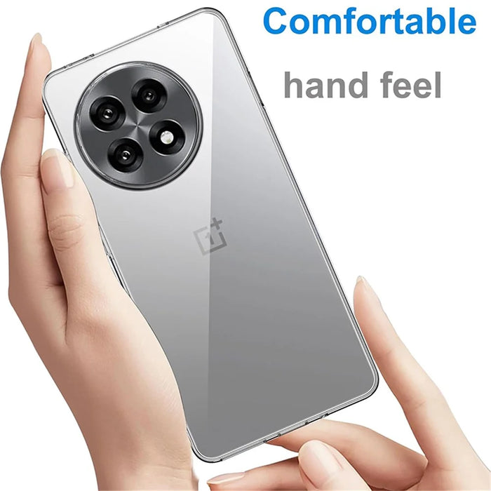 For OnePlus 13R 5G Clear TPU Anti-Scratch Phone Case + 2.5D Arc Edge Screen Protector - 3