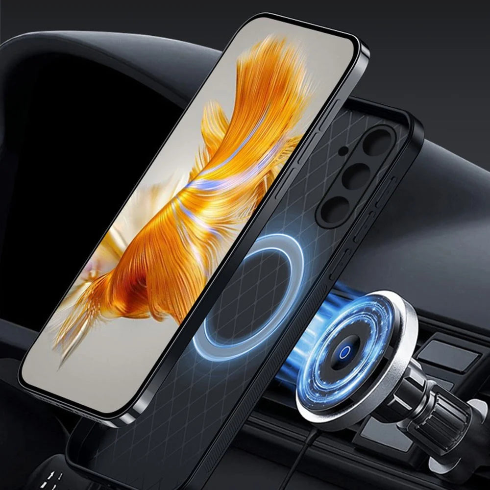 For Samsung Galaxy A55 5G Magnetic Case Litchi Texture Slim Soft TPU + PU Leather Phone Cover - Black - 4