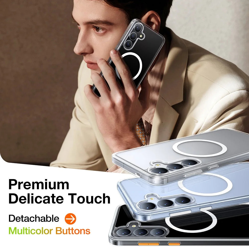 TORRAS Guardian-Mag Series For Samsung Galaxy S25 Magnetic Case TPU Phone Cover - Transparent - 6