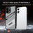 For iPhone 16 Plus Case Folding Kickstand PC + TPU Anti Drop Phone Cover - Transparent Black - 4