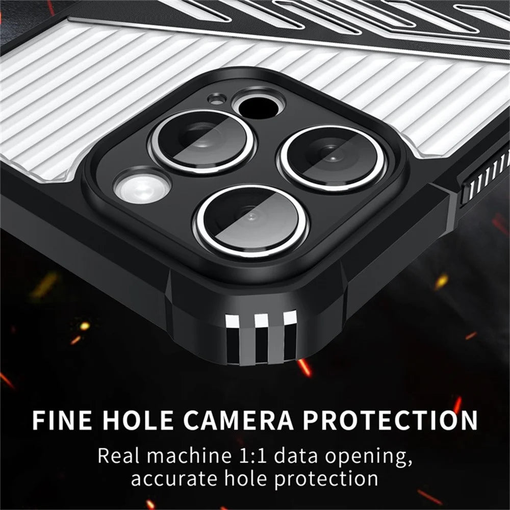 For iPhone 14 Pro Case Folding Kickstand PC + TPU Anti Drop Phone Cover - Transparent Black - 5