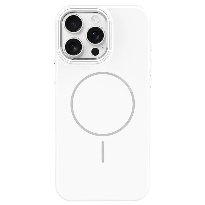 For iPhone 16 Pro Max Case Compatible with MagSafe TPU + PC Scratch Resistant Phone Back Cover with Metal Accents - Beige - 1