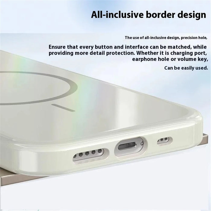 For iPhone 16 Pro Max Case Compatible with MagSafe TPU + PC Scratch Resistant Phone Back Cover with Metal Accents - Beige - 3
