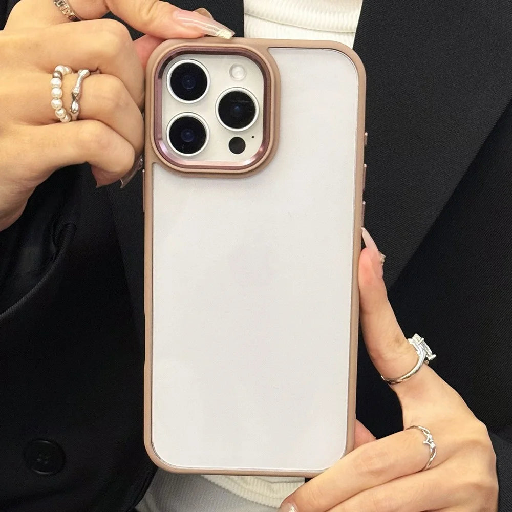 For iPhone 16 Pro Max Case TPU + PC Shockproof Phone Back Cover with Removable Buttons - Desert Gold - 1