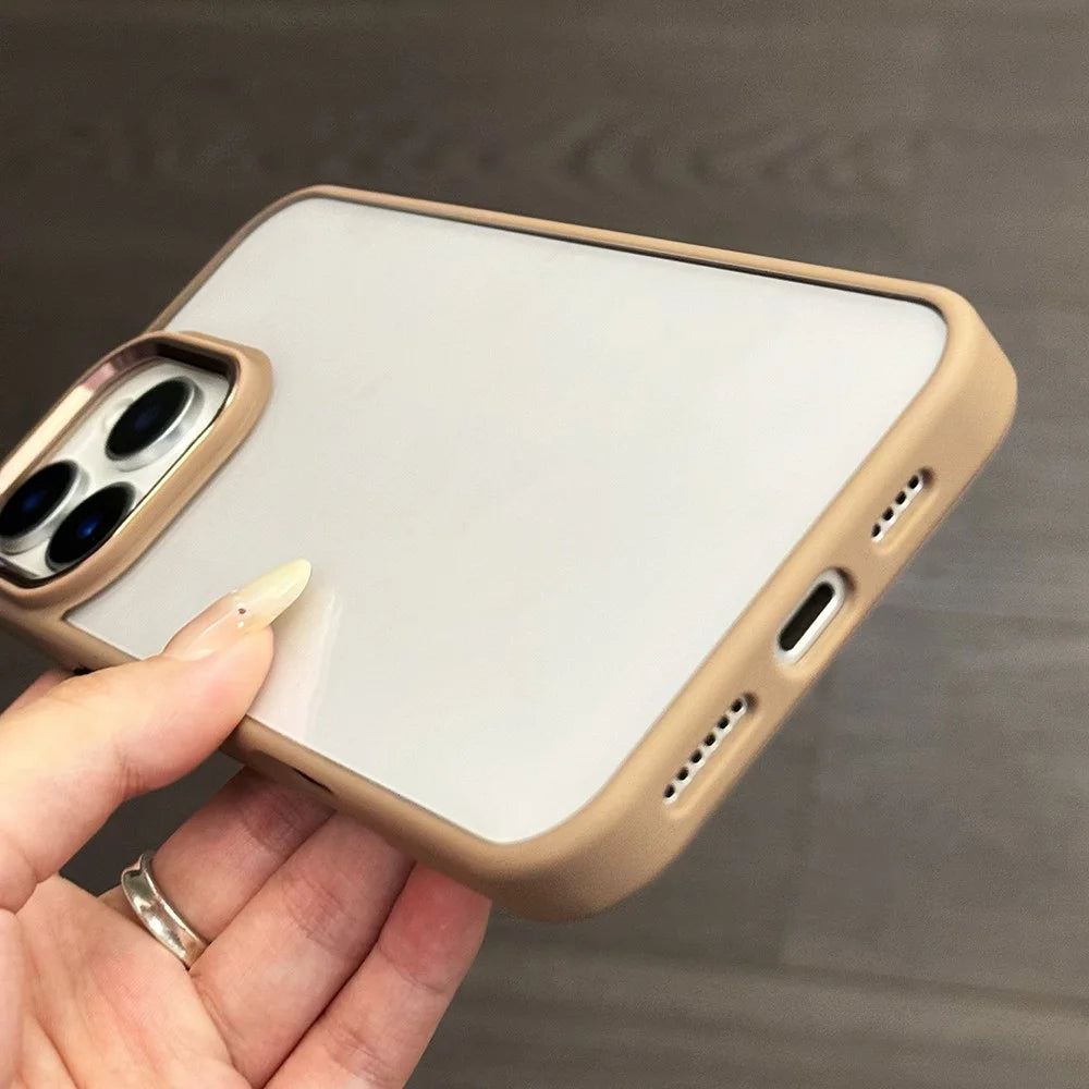 For iPhone 16 Pro Max Case TPU + PC Shockproof Phone Back Cover with Removable Buttons - Desert Gold - 4