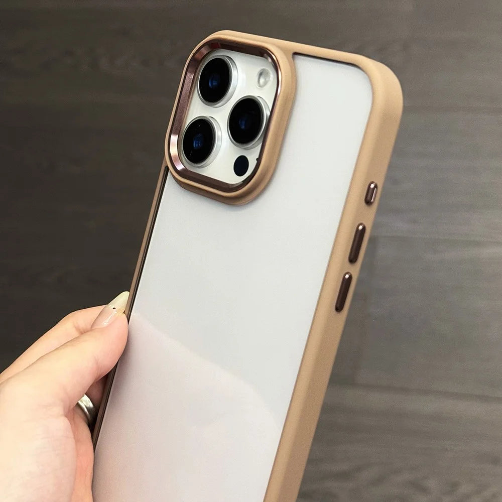 For iPhone 16 Pro Max Case TPU + PC Shockproof Phone Back Cover with Removable Buttons - Desert Gold - 5
