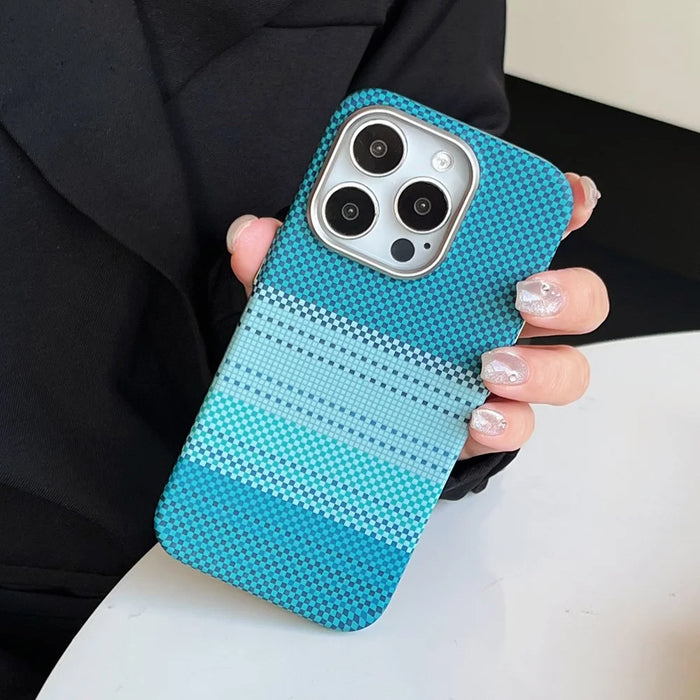 For iPhone 16 Pro Max Case Compatible with MagSafe PC Phone Back Cover with Metal Buttons - Moon Green - 3