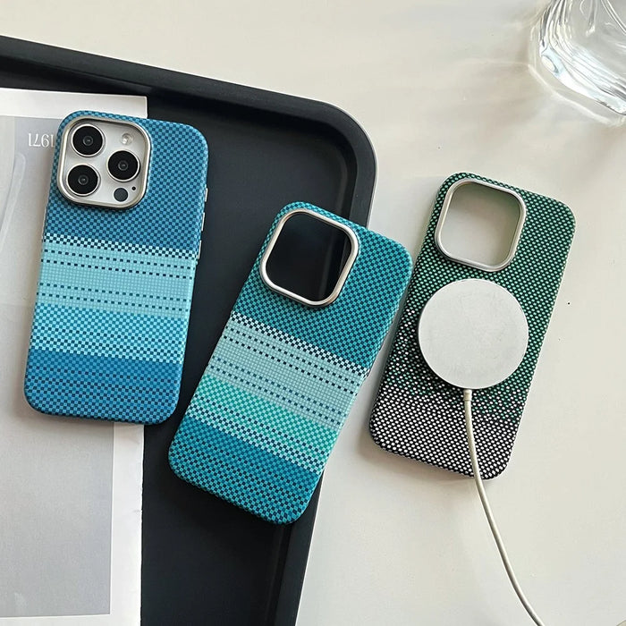 For iPhone 16 Pro Max Case Compatible with MagSafe PC Phone Back Cover with Metal Buttons - Moon Green - 5