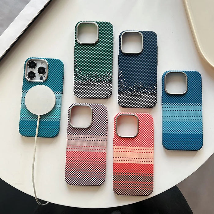 For iPhone 16 Pro Max Case Compatible with MagSafe PC Phone Back Cover with Metal Buttons - Moon Green - 6