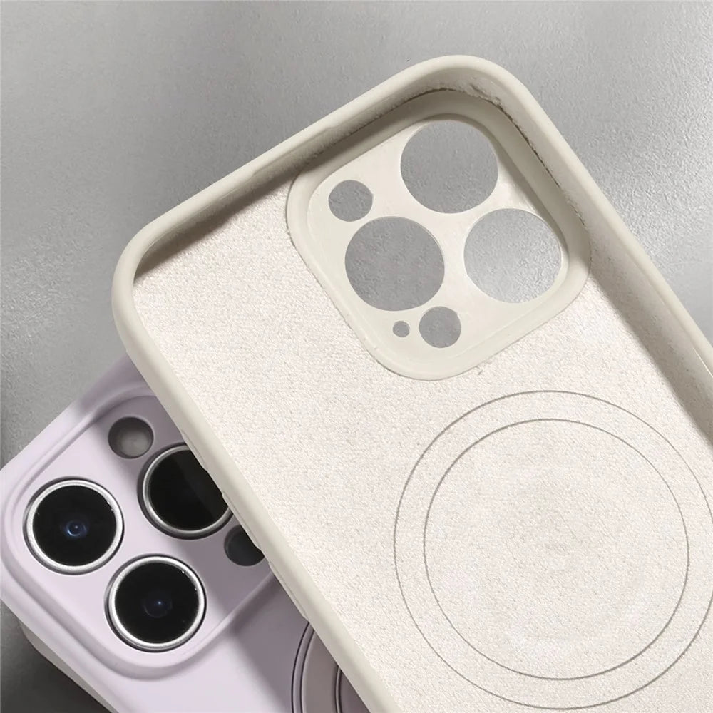 Bulk Purchasing For iPhone 16 Pro Max Case Compatible with MagSafe Kickstand Liquid Silicone Phone Cover Precise Cutouts - Antique White - 7