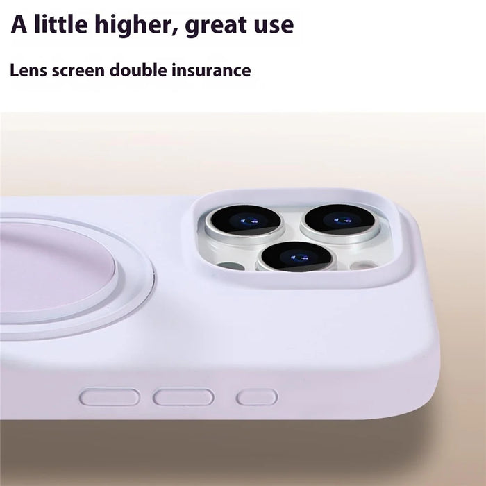 Bulk Purchasing For iPhone 16 Pro Max Magnetic Case Large Cutouts Kickstand Liquid Silicone Phone Cover - Purple - 5