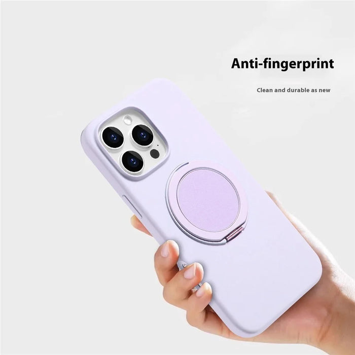 Bulk Purchasing For iPhone 16 Pro Max Magnetic Case Large Cutouts Kickstand Liquid Silicone Phone Cover - Purple - 6