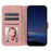 For iPhone 17e / 16e Case Wallet Skin-Touch Leather Imprinted Phone Cover - Pink - 2