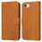 For iPhone 17e / 16e Case Happy Cat Pattern Imprinted Leather Wallet Phone Cover - Yellow - 1