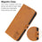 For iPhone 17e / 16e Case Happy Cat Pattern Imprinted Leather Wallet Phone Cover - Yellow - 5