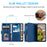 For iPhone 17e / 16e Case PU Leather Phone Cover with Zipper Wallet 9 Card Slots - Blue - 7