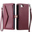 For iPhone 17e / 16e Leather Case with Wrist Strap Wallet Stand Phone Cover - Wine Red - 1