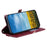 For iPhone 17e / 16e Leather Case with Wrist Strap Wallet Stand Phone Cover - Wine Red - 3