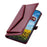 For iPhone 17e / 16e Leather Case with Wrist Strap Wallet Stand Phone Cover - Wine Red - 6