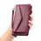 For iPhone 17e / 16e Leather Case with Wrist Strap Wallet Stand Phone Cover - Wine Red - 7