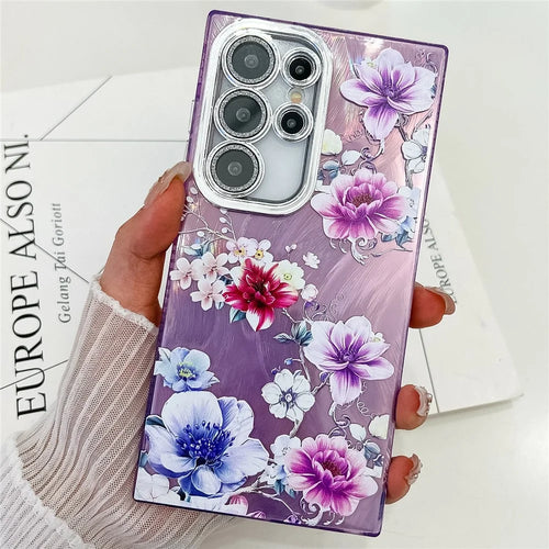 For Samsung Galaxy S25 Ultra Case with Glass Lens Film Electroplated IMD TPU+PC Phone Back Cover - FL1 - 1