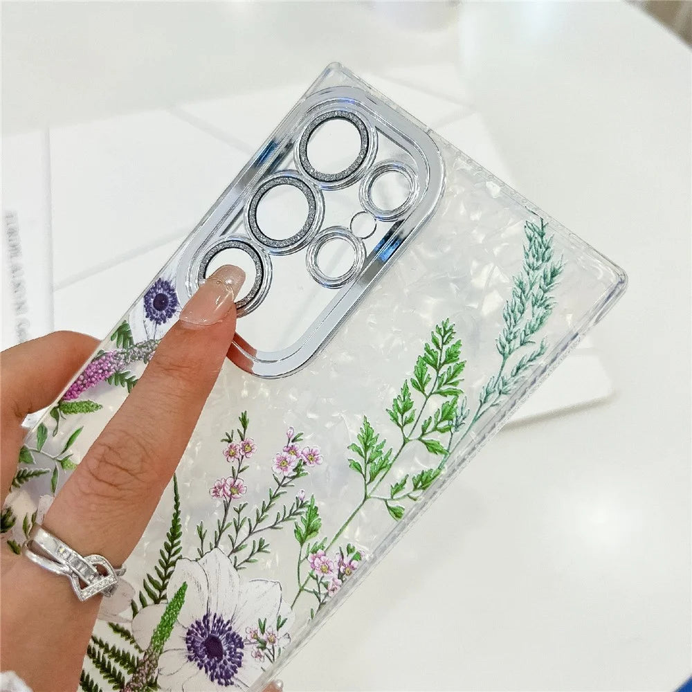 For Samsung Galaxy S25 Ultra Case with Glass Lens Film Electroplated IMD TPU+PC Phone Back Cover - FL1 - 3