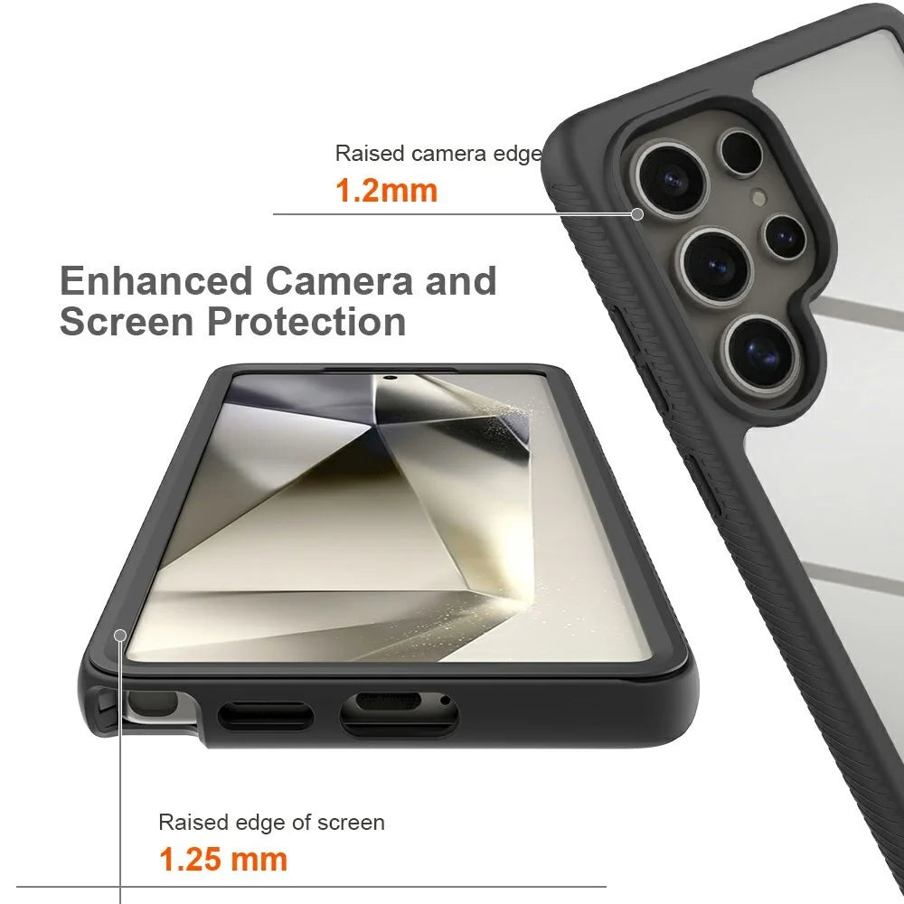 For Samsung Galaxy S25 Ultra Magnetic Case PC+TPU Phone Cover with PET Screen Film All-Around Protection - Black - 3