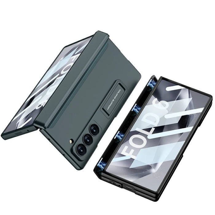 GKK 10691 For Samsung Galaxy Z Fold6 5G Case with Clear Screen Film Magnetic Hinge Kickstand Phone Cover - Black - 4