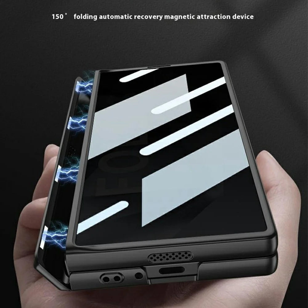 GKK 10691 For Samsung Galaxy Z Fold6 5G Case with Privacy Screen Film Magnetic Hinge Kickstand Phone Cover - Green - 4